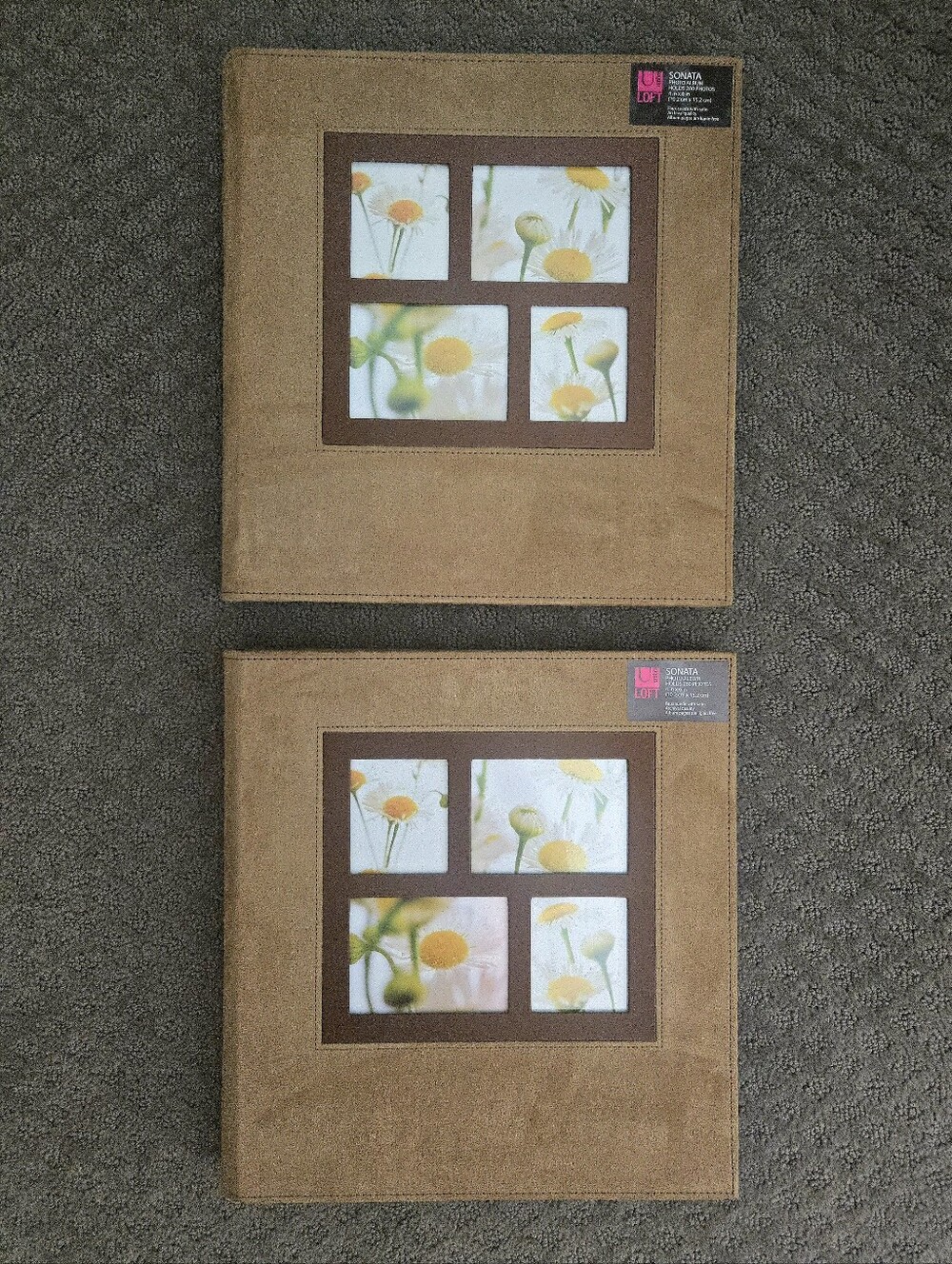 ( Umbra Loft ) SET of 2 - Faux Suede Archival Photo Albums With Frame Cover